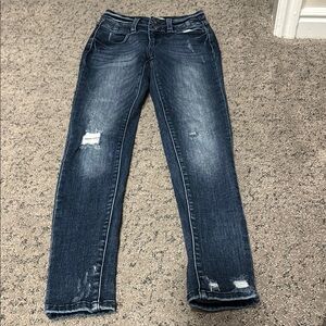 KanCan Blue Skinny Jeans with Distressed Detailing